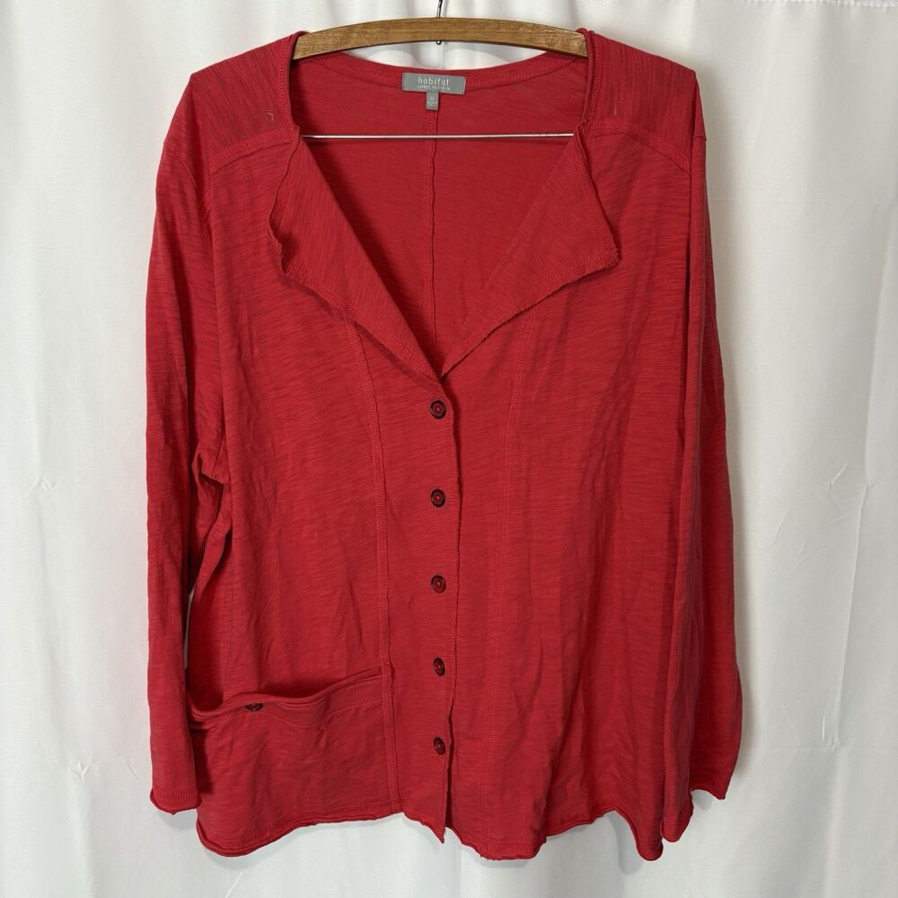 Habitat Women's Red Cardigan Size XL
